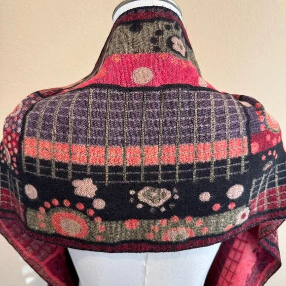 100% Cashmere Scarf Vibrant Tapestry Patchwork Artsy – Rectangular 78” x 12” - Picture 6 of 16